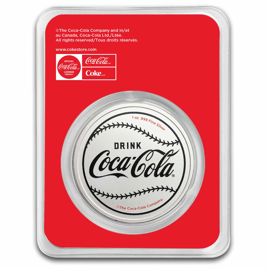 Coca-Cola® Vintage Batter Up 1 oz Silver Colorized Round in